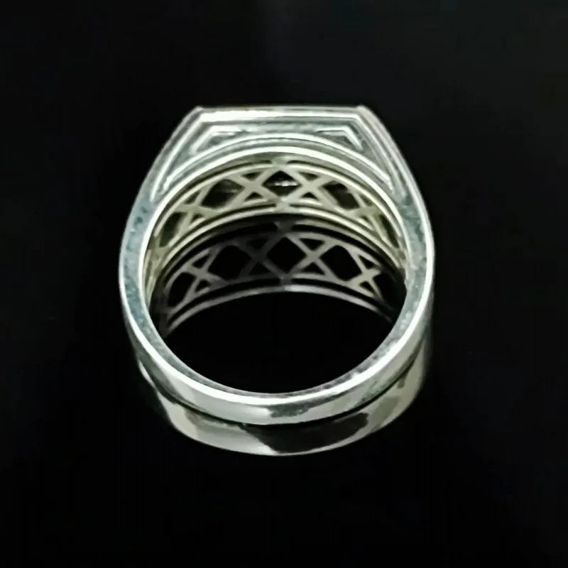 BOCAI-Bague rectangulaire en argent 100% S925 pour homme, bijoux en agate noire naturelle, style punk à la mode, cadeau exquis, livraison directe