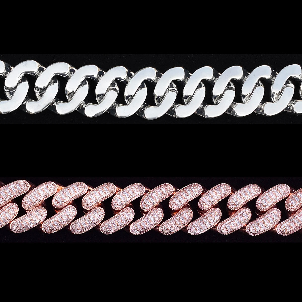 Aokaishen 32mm glacé épais lourd Miami Baguette Bracelet pour hommes 5A zircon cubique plaqué or Hip Hop bijoux
