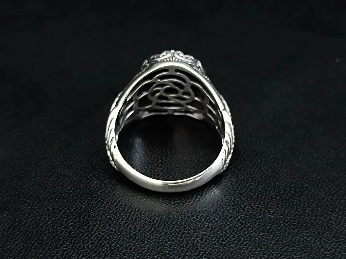 BOCAI-Bague en Agate Noire Naturelle pour Homme, Bijoux en Argent 100% S925, Style Punk à la Mode, Cadeau Exquis, Livraison Directe