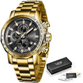 Nouveau Sport Chronographe Hommes Montres Top Marque De Luxe En Acier Plein Quartz Horloge Étanche Grand Cadran Montre Hommes