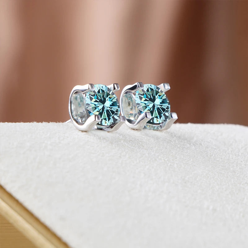 BagueRingen-Ensembles de bijoux Moissanite, Boucles d'oreilles, Bague, Collier, Argent regardé 100%, ixde mariage, Cadeaux pour les travailleurs, 1ct, Document D, 925