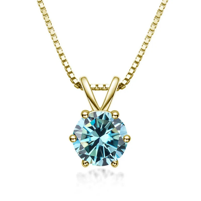 Bague Ringen 100% 925 argent Sterling 1ct Moissanite collier pour femmes diamant pendentif fiançailles fête de mariage cadeau en gros
