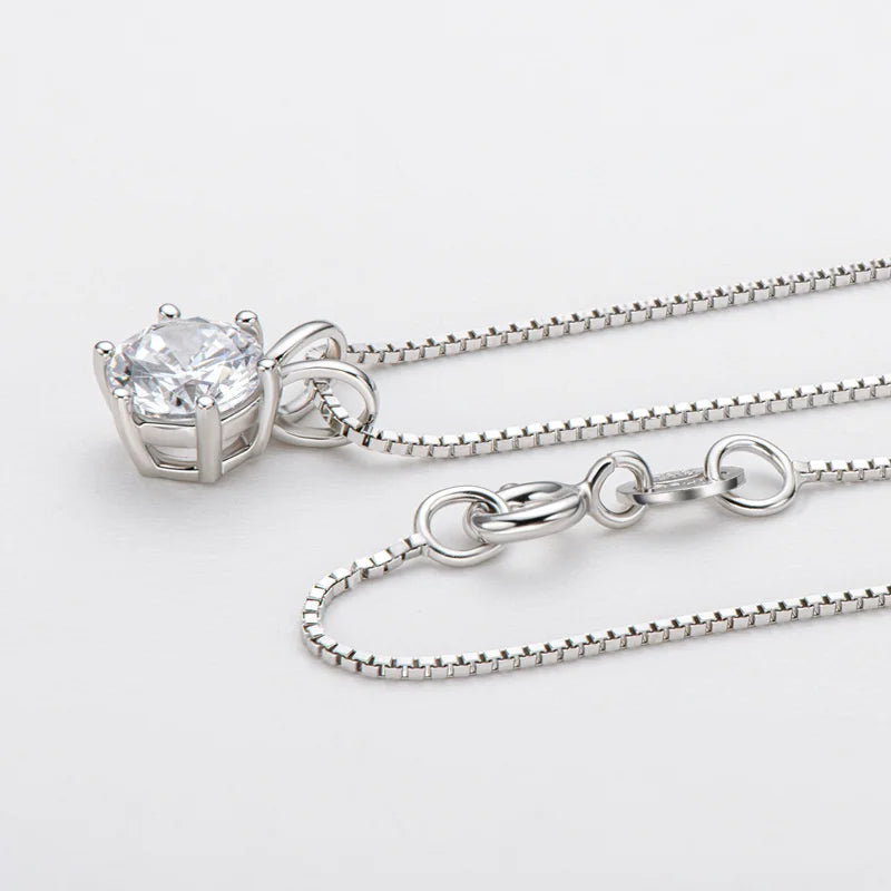 Bague Ringen 100% 925 argent Sterling 1ct Moissanite collier pour femmes diamant pendentif fiançailles fête de mariage cadeau en gros