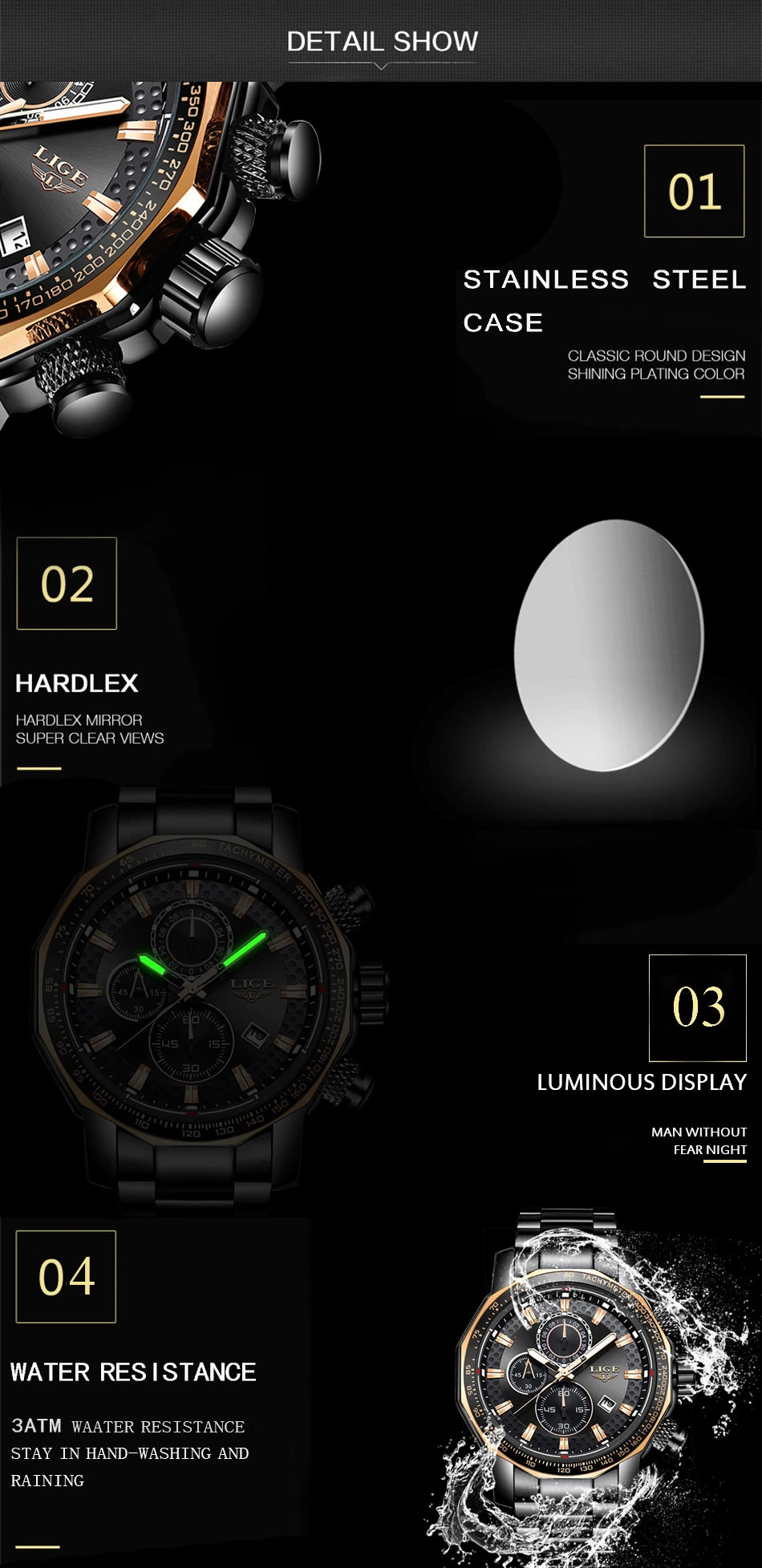 Nouveau Sport Chronographe Hommes Montres Top Marque De Luxe En Acier Plein Quartz Horloge Étanche Grand Cadran Montre Hommes