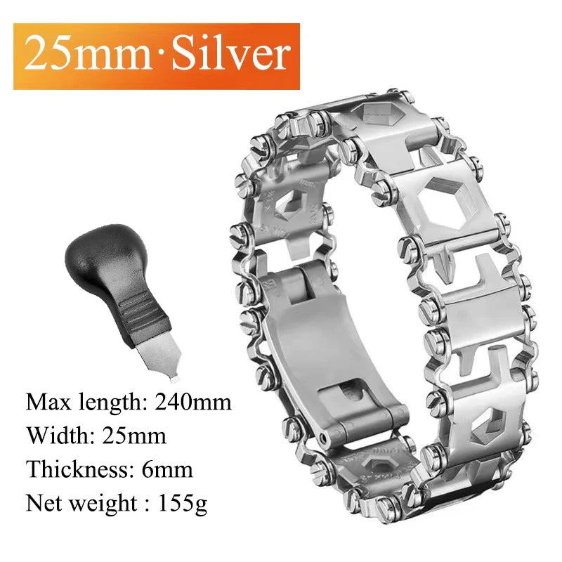 Bracelet multifonctionnel en acier inoxydable pour hommes, outil d'extérieur, 29 en 1, Bracelet de montre pour Couple européen et américain