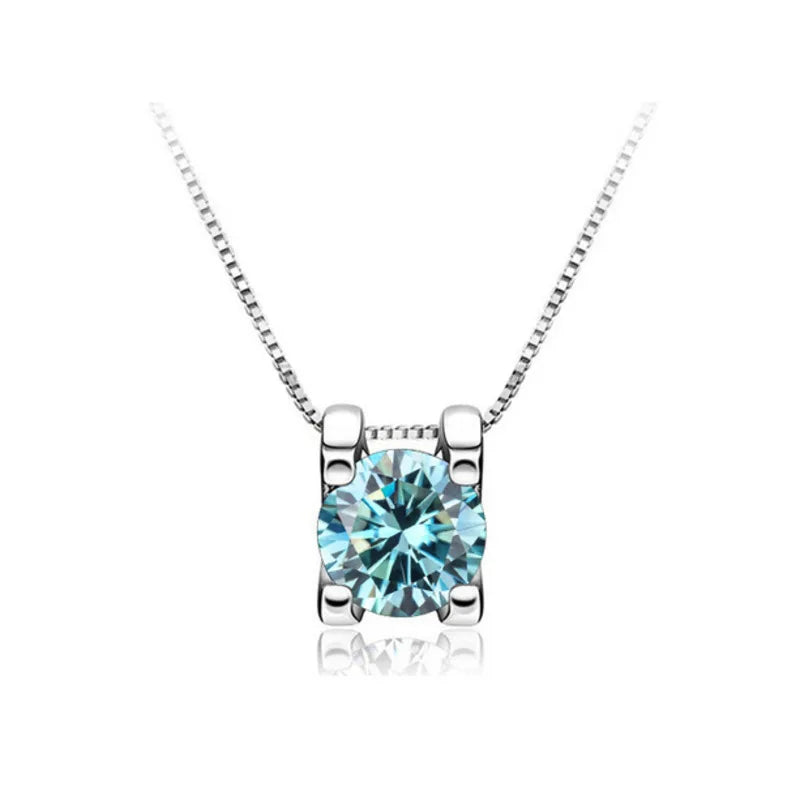 BagueRingen-Ensembles de bijoux Moissanite, Boucles d'oreilles, Bague, Collier, Argent regardé 100%, ixde mariage, Cadeaux pour les travailleurs, 1ct, Document D, 925