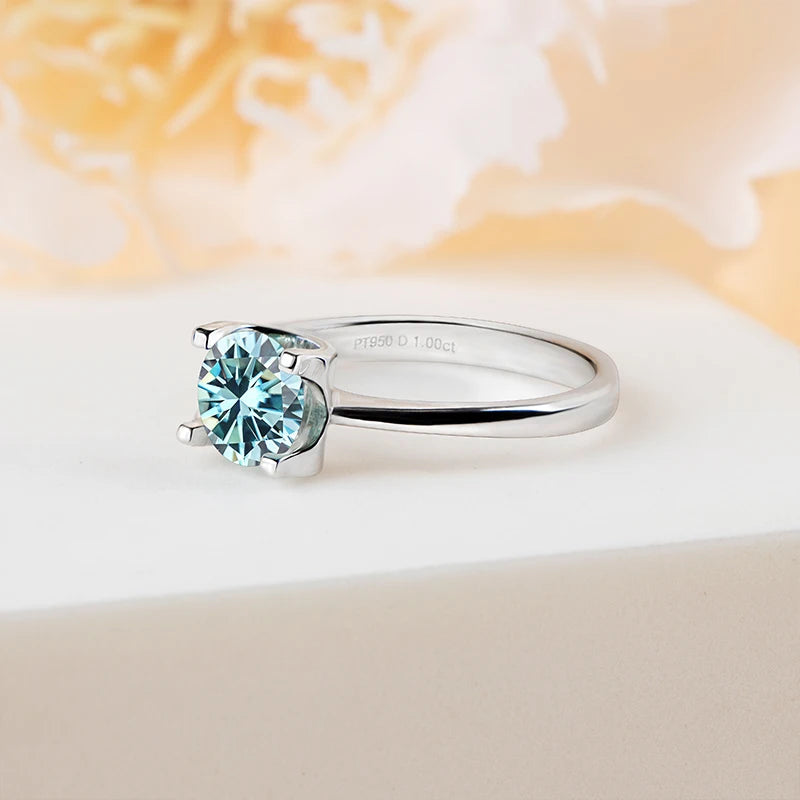 BagueRingen-Ensembles de bijoux Moissanite, Boucles d'oreilles, Bague, Collier, Argent regardé 100%, ixde mariage, Cadeaux pour les travailleurs, 1ct, Document D, 925