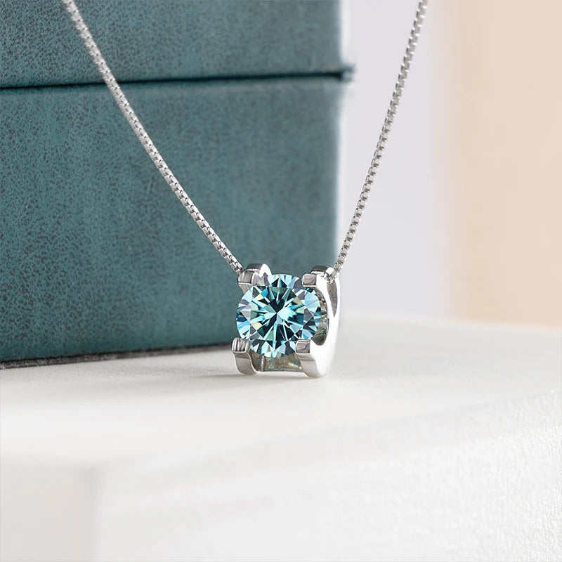 BagueRingen-Ensembles de bijoux Moissanite, Boucles d'oreilles, Bague, Collier, Argent regardé 100%, ixde mariage, Cadeaux pour les travailleurs, 1ct, Document D, 925