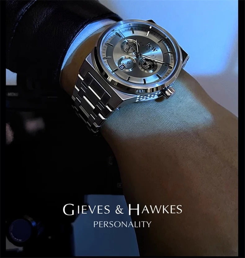 Montre Homme CARNIVAL Montre d'affaires mécanique pour hommes marque de luxe Montre-bracelet automatique 50M étanche 2024 Homme Reloj Hombre