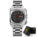 Montre Homme GLENAW Design de marque originale Montre mécanique cadran de lune pointeur de vaisseau spatial lumineux Montre en acier inoxydable pour hommes